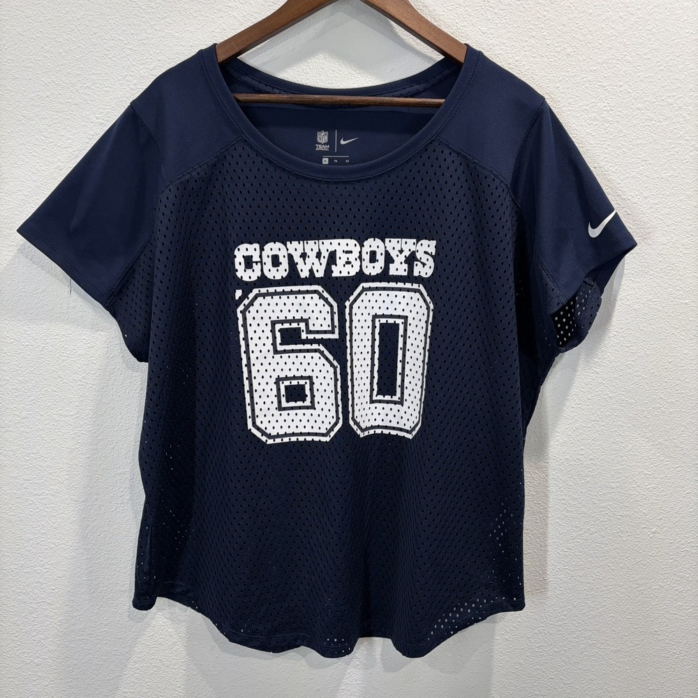 Nike Dallas Cowboys Mesh Jersey XL Blue Swoosh #60 Football NFL Women's
